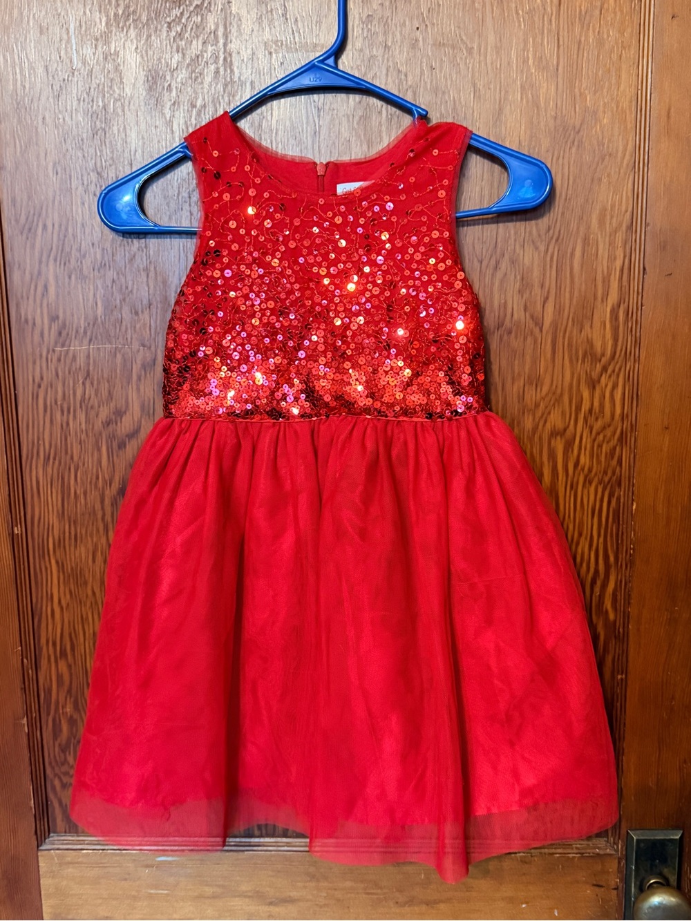 Cat & Jack Red Sequin Tulle Party Dress